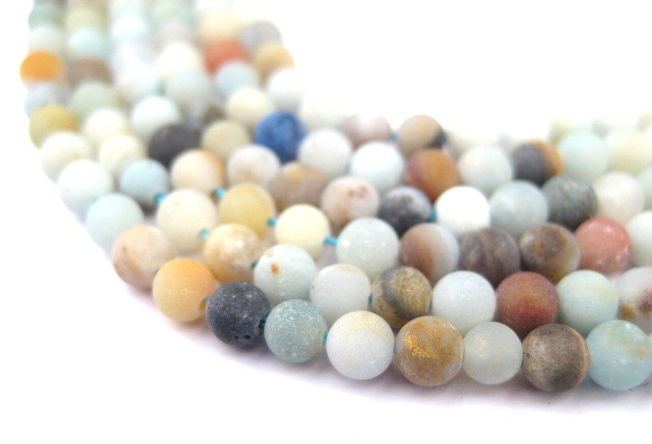 The Bead Chest Spherical Amazonite Stone Beads (4mm): Organic Gemstone Round Spherical Energy Stone Healing Power Crystal for Jewelry Bracelet Mala Necklace Making